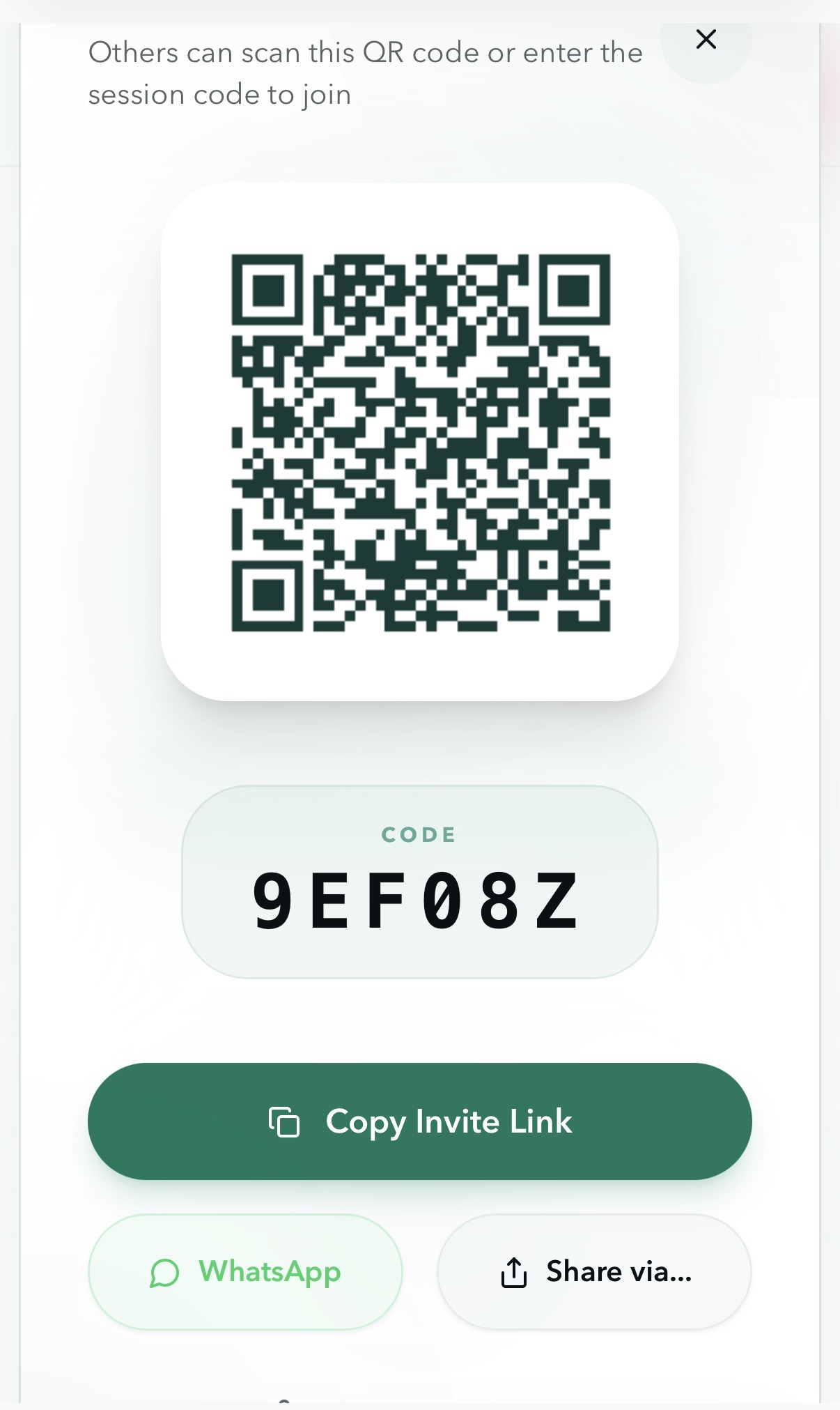 Lingrow QR sharing interface